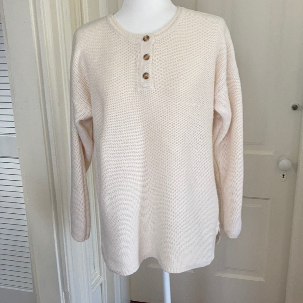 Erika Classics, oatmeal hand knit sweater, size Sm